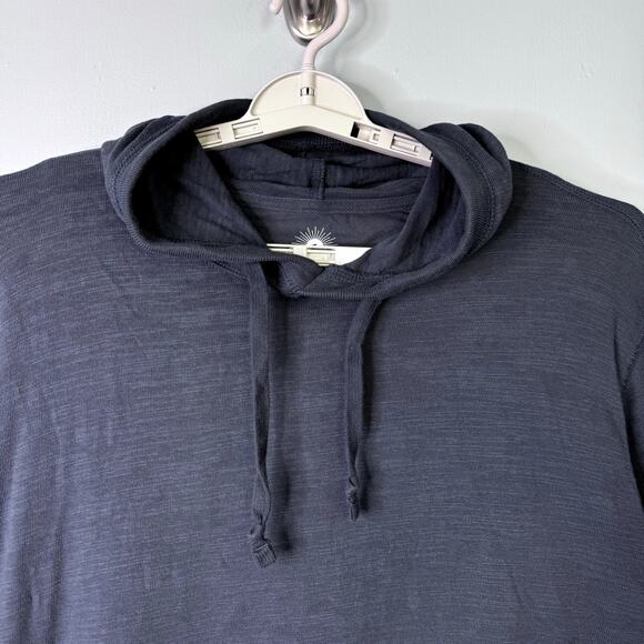 Faherty Sunwashed Slub Hoodie Shirt in Blue Nights Organic Cotton Men's Size XXL - Picture 2 of 12
